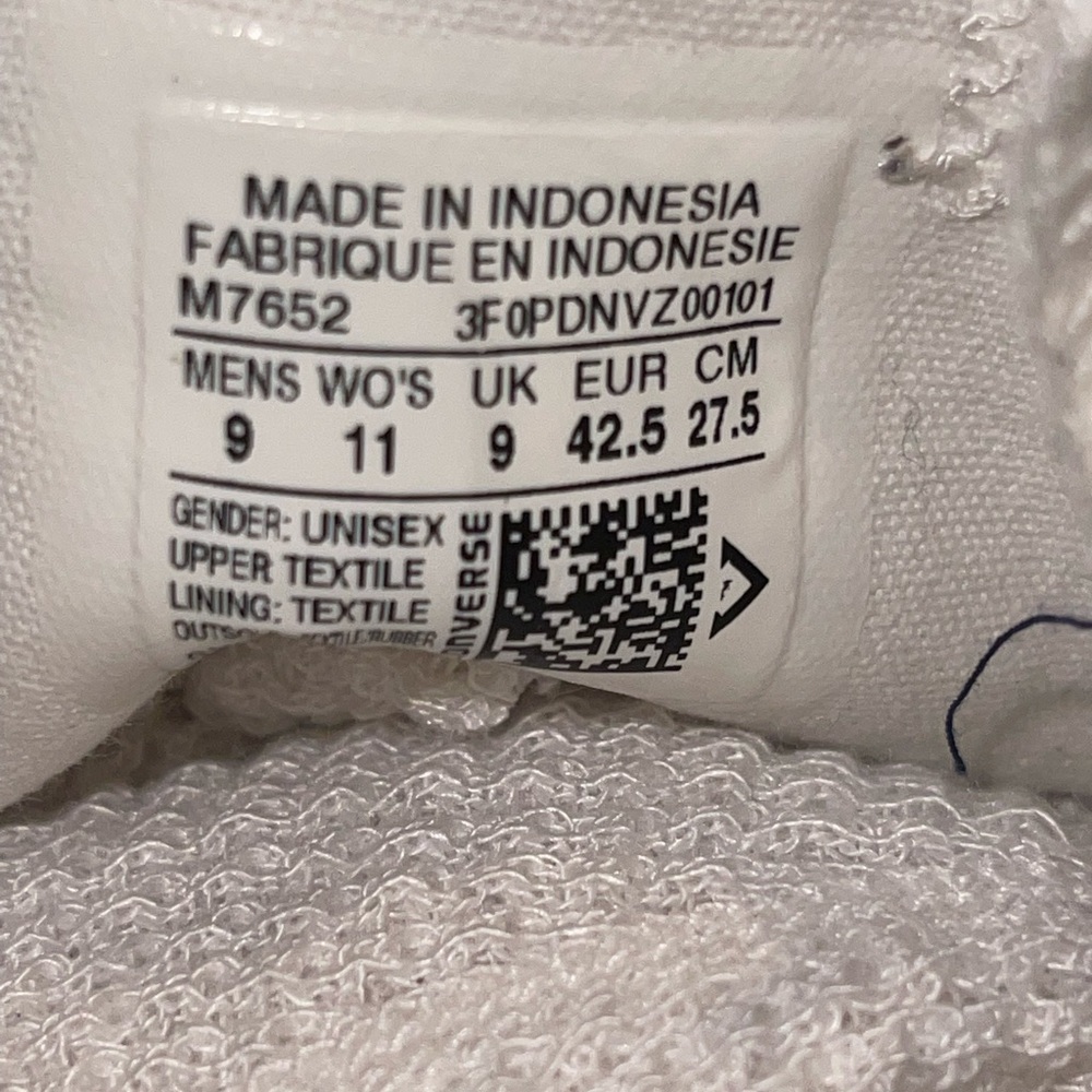 🌹🌸 Converse All‎ Stars tennis shoes white canvas unisex women sz 11, men’s… - Picture 8 of 12
